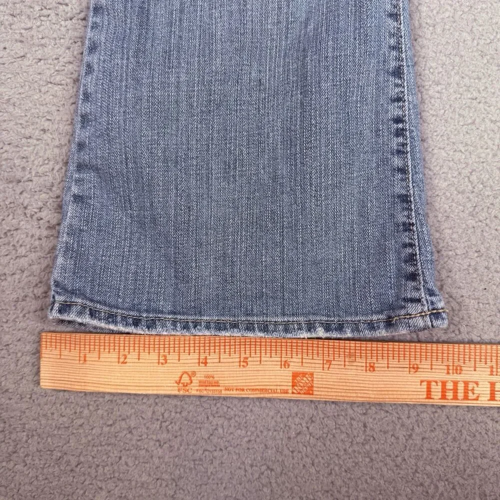 Aeropostale Flare Jeans Womens 3/4S Light Wash Low Rise Y2K Stretch Denim Flap